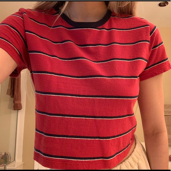 brandy red striped crop top - Picture 2 of 4